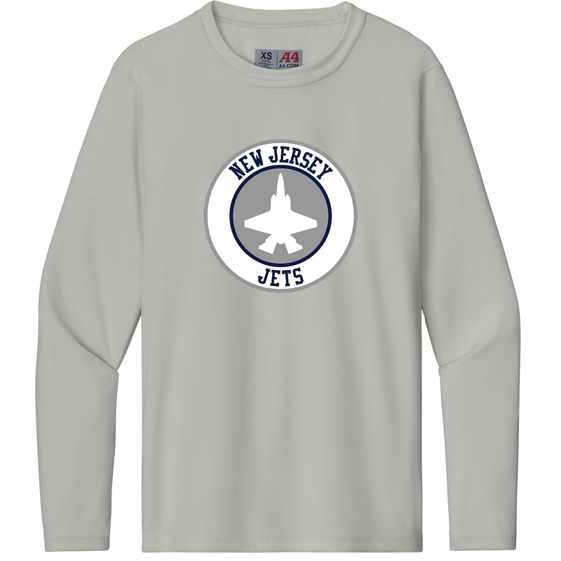 NJ Jets Youth Cooling Performance Long Sleeve Tee