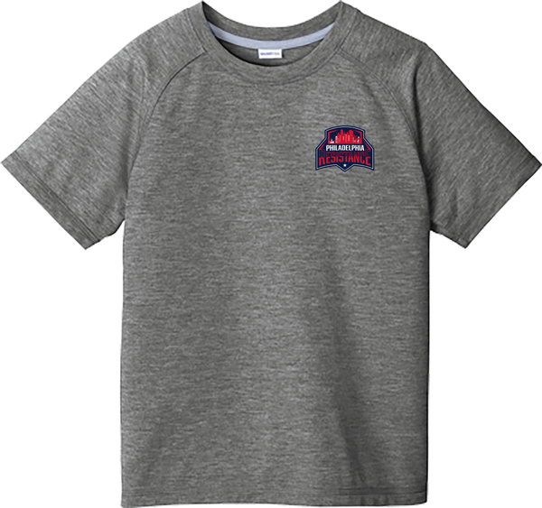 Philadelphia Resistance Youth PosiCharge  Tri-Blend Wicking Raglan Tee